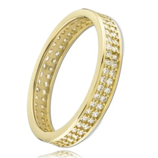 Balia Damen Ring Zirkonia zweireihig Gelbgold Gr.60 BGR021G60