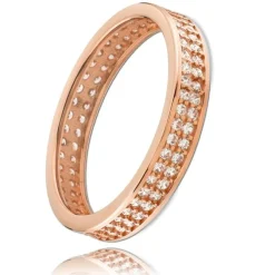 Balia Damen Ring Zirkonia zweireihig Rosegold Gr.58 BGR021R58
