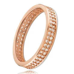 Balia Damen Ring Zirkonia zweireihig Rosegold Gr.60 BGR021R60
