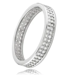 Balia Damen Ring Zirkonia zweireihig Weißgold Gr.56 BGR021W56