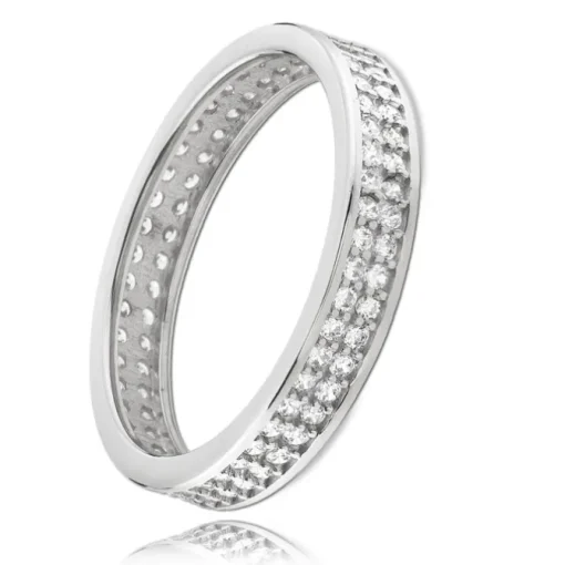 Balia Damen Ring Zirkonia zweireihig Weißgold Gr.56 BGR021W56