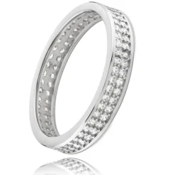 Balia Damen Ring Zirkonia zweireihig Weißgold Gr.58 BGR021W58