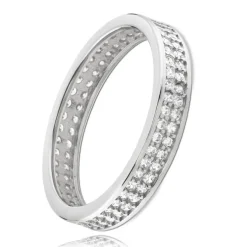 Balia Damen Ring Zirkonia zweireihig Weißgold Gr.60 BGR021W60