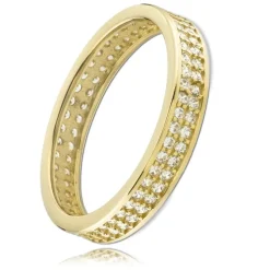 Balia Damen Ring Zirkonia zweireihig Gelbgold Gr.54 BGR021G54