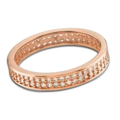 Balia Damen Ring Zirkonia zweireihig Rosegold Gr.54 BGR021R54
