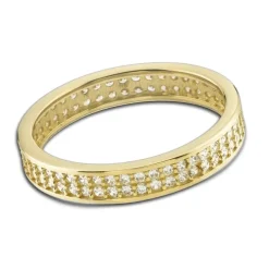 Balia Damen Ring Zirkonia zweireihig Gelbgold Gr.56 BGR021G56