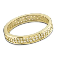 Balia Damen Ring Zirkonia zweireihig Gelbgold Gr.60 BGR021G60