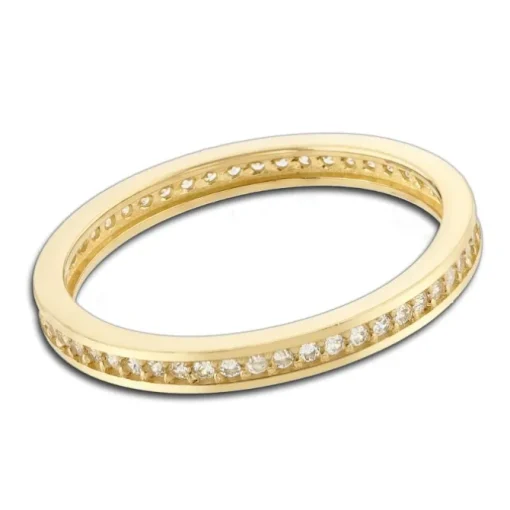 Balia Damen Ring Zirkonia einreihig Gelbgold Gr.58 BGR025G58