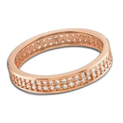 Balia Damen Ring Zirkonia zweireihig Rosegold Gr.58 BGR021R58