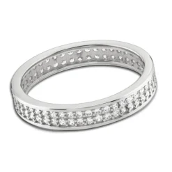 Balia Damen Ring Zirkonia zweireihig Weißgold Gr.54 BGR021W54