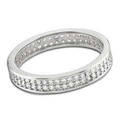 Balia Damen Ring Zirkonia zweireihig Weißgold Gr.56 BGR021W56