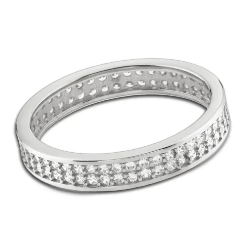 Balia Damen Ring Zirkonia zweireihig Weißgold Gr.56 BGR021W56
