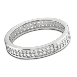 Balia Damen Ring Zirkonia zweireihig Weißgold Gr.58 BGR021W58