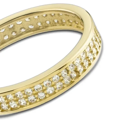 Balia Damen Ring Zirkonia zweireihig Gelbgold Gr.60 BGR021G60