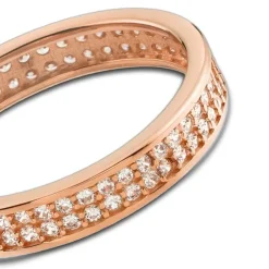 Balia Damen Ring Zirkonia zweireihig Rosegold Gr.60 BGR021R60