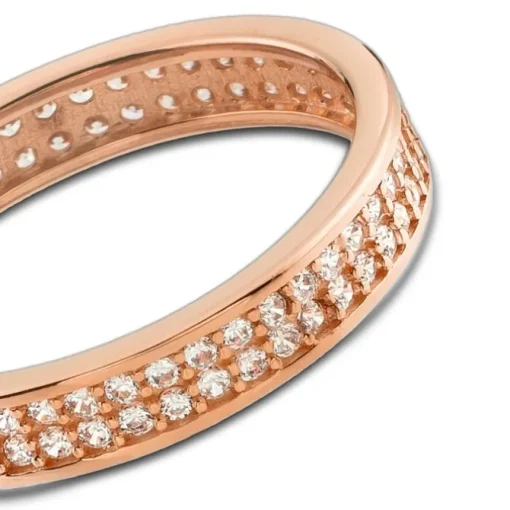 Balia Damen Ring Zirkonia zweireihig Rosegold Gr.60 BGR021R60