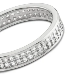 Balia Damen Ring Zirkonia zweireihig Weißgold Gr.56 BGR021W56