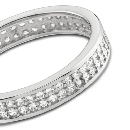 Balia Damen Ring Zirkonia zweireihig Weißgold Gr.56 BGR021W56