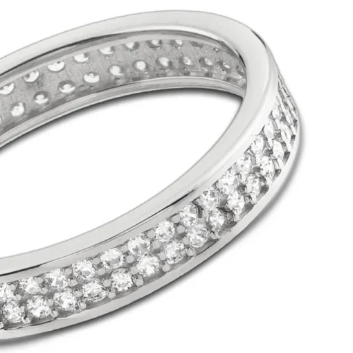 Balia Damen Ring Zirkonia zweireihig Weißgold Gr.60 BGR021W60