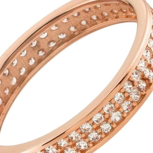 Balia Damen Ring Zirkonia zweireihig Rosegold Gr.54 BGR021R54