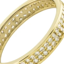 Balia Damen Ring Zirkonia zweireihig Gelbgold Gr.60 BGR021G60