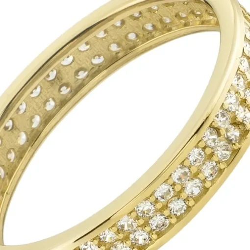 Balia Damen Ring Zirkonia zweireihig Gelbgold Gr.60 BGR021G60