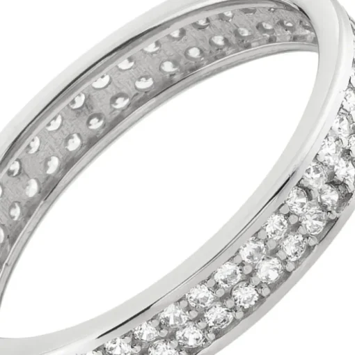 Balia Damen Ring Zirkonia zweireihig Weißgold Gr.54 BGR021W54