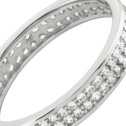 Balia Damen Ring Zirkonia zweireihig Weißgold Gr.56 BGR021W56