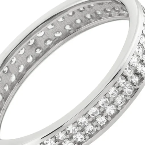 Balia Damen Ring Zirkonia zweireihig Weißgold Gr.56 BGR021W56