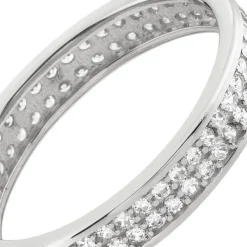 Balia Damen Ring Zirkonia zweireihig Weißgold Gr.58 BGR021W58
