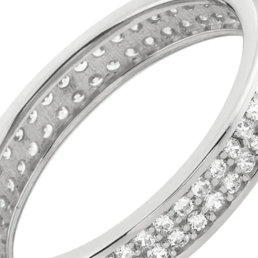 Balia Damen Ring Zirkonia zweireihig Weißgold Gr.60 BGR021W60