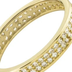 Balia Damen Ring Zirkonia zweireihig Gelbgold Gr.54 BGR021G54