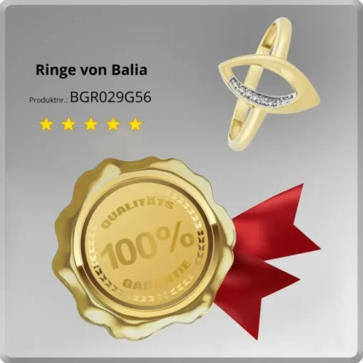 Balia Damen Ring Zirkonia Oval aus 333 Gelbgold Gr.56 BGR029G56