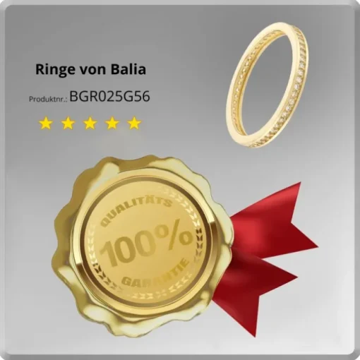 Balia Damen Ring Zirkonia einreihig Gelbgold Gr.56 BGR025G56