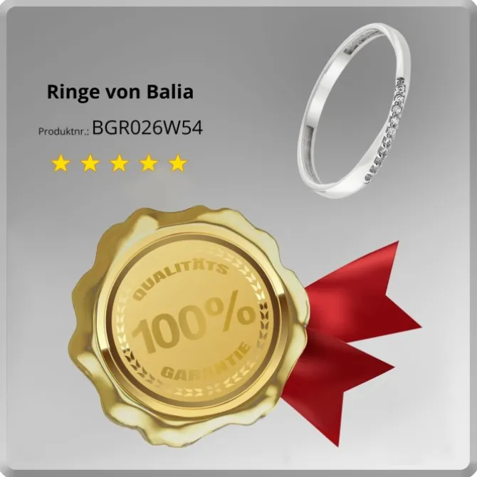 Balia Damen Ring Zirkonia aus 333 Weißgold Gr.54 BGR026W54