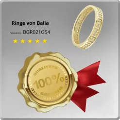 Balia Damen Ring Zirkonia zweireihig Gelbgold Gr.54 BGR021G54
