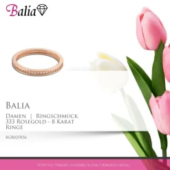 Balia Damen Ring Zirkonia einreihig Rosegold Gr.56 BGR025R56