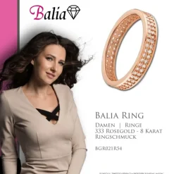 Balia Damen Ring Zirkonia zweireihig Rosegold Gr.54 BGR021R54