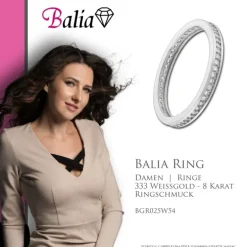 Balia Damen Ring Zirkonia einreihig Weißgold Gr.54 BGR025W54