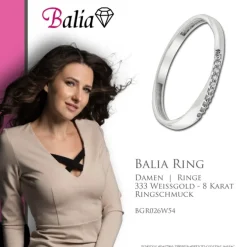 Balia Damen Ring Zirkonia aus 333 Weißgold Gr.54 BGR026W54