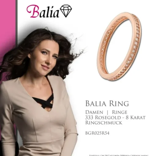 Balia Damen Ring Zirkonia einreihig Rosegold Gr.54 BGR025R54