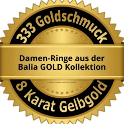 Balia Damen Ring Zirkonia zweireihig Gelbgold Gr.54 BGR021G54