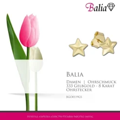 Balia Damen Star Ohrstecker aus poliertem 333 Gelbgold BGO0119GS