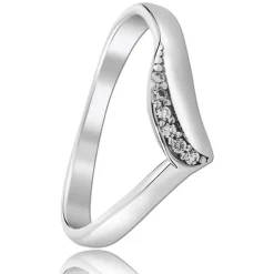 Balia Damen Wave Ring aus 925 Silber Zirkonia weiß Gr.58 BAR026W58