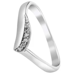 Balia Damen Wave Ring aus 925 Silber Zirkonia weiß Gr.56 BAR026W56