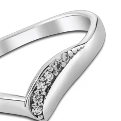 Balia Damen Wave Ring aus 925 Silber Zirkonia weiß Gr.58 BAR026W58