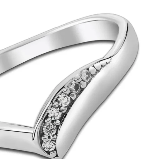 Balia Damen Wave Ring aus 925 Silber Zirkonia weiß Gr.58 BAR026W58