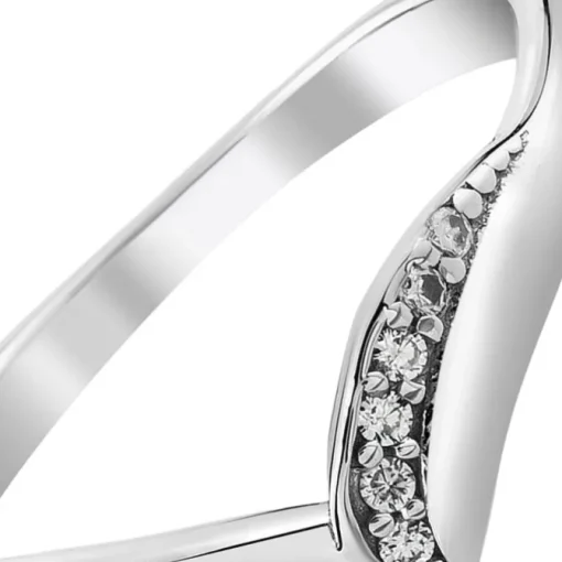 Balia Damen Wave Ring aus 925 Silber Zirkonia weiß Gr.58 BAR026W58