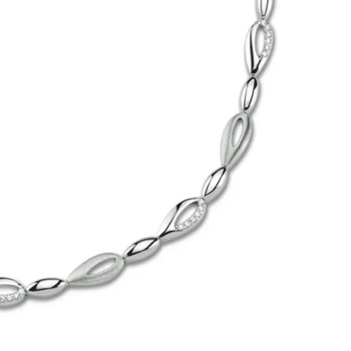 Balia Halskette für Damen matt glanz Zirkonia 925Silber 45cm BAK011S45