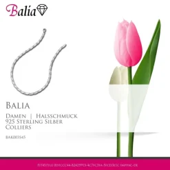 Balia Halskette für Damen matt-glanz aus 925 Silber 45cm BAK003S45